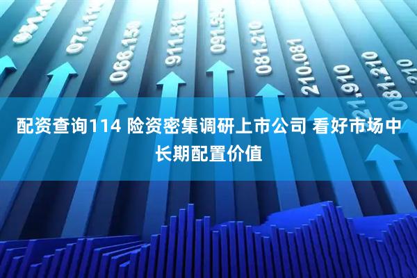 配资查询114 险资密集调研上市公司 看好市场中长期配置价值